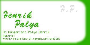 henrik palya business card